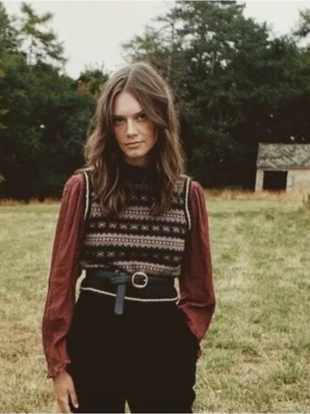 Doen Aniene Fair Isle Knit Vest
